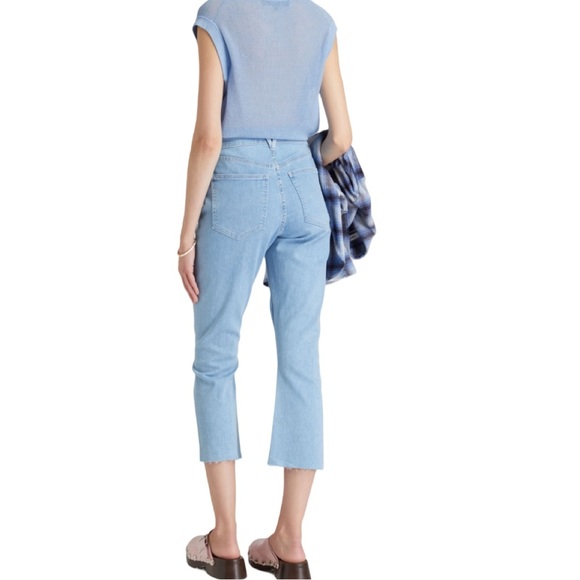 Veronica Beard Carly High Rise Kick Flare Raw Hem Blue Jean Sunrise Wash Size 30 - Picture 2 of 11